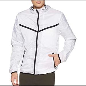 White Hooded Windbreaker